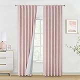Vision Home Pink Full Blackout Curtains 84 inch for