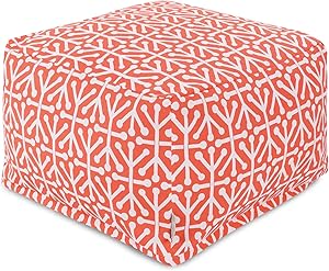 Majestic Home Goods Aruba Ottoman, Large, Orange