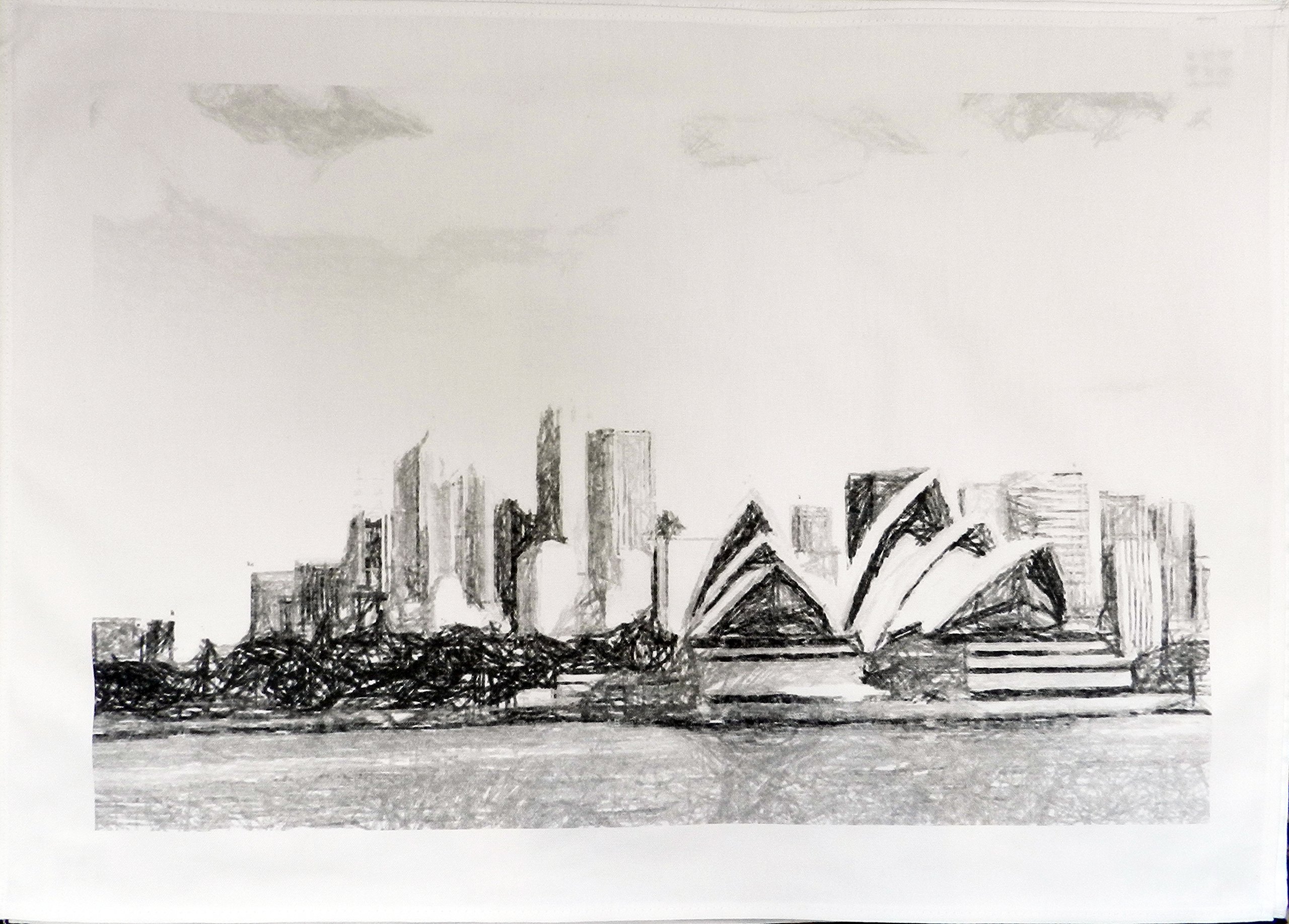 Half a Donkey Sydney Opera House and Skyline Cotton Tea Towel