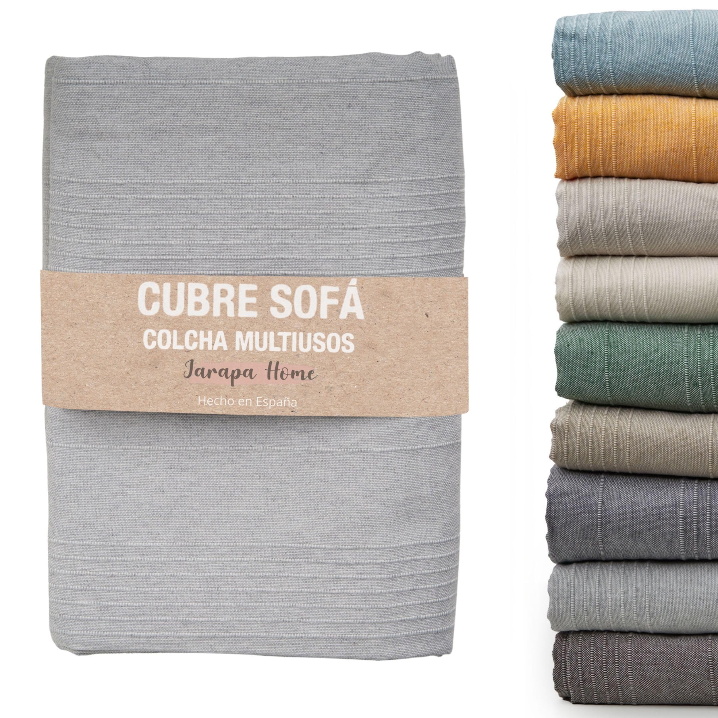 Multi-Purpose Quilt Bed and Bedspread for Sofas, White Striped Bedspreads, Multi-Purpose Plaid, Sofa Cover, Heavy Duty and Quality, Made in Spain.150 Modern, 135.90 (240 x 280 cm, Dark Grey)