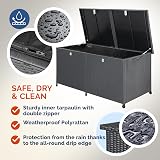 CASARIA XXL 625L PolyRattan Garden Storage Box with Wheels Lockable Automatic view 4