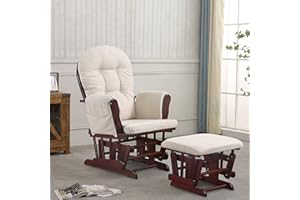 REJOICE HOME Atoll Glider with Ottoman, Cherry/Beige