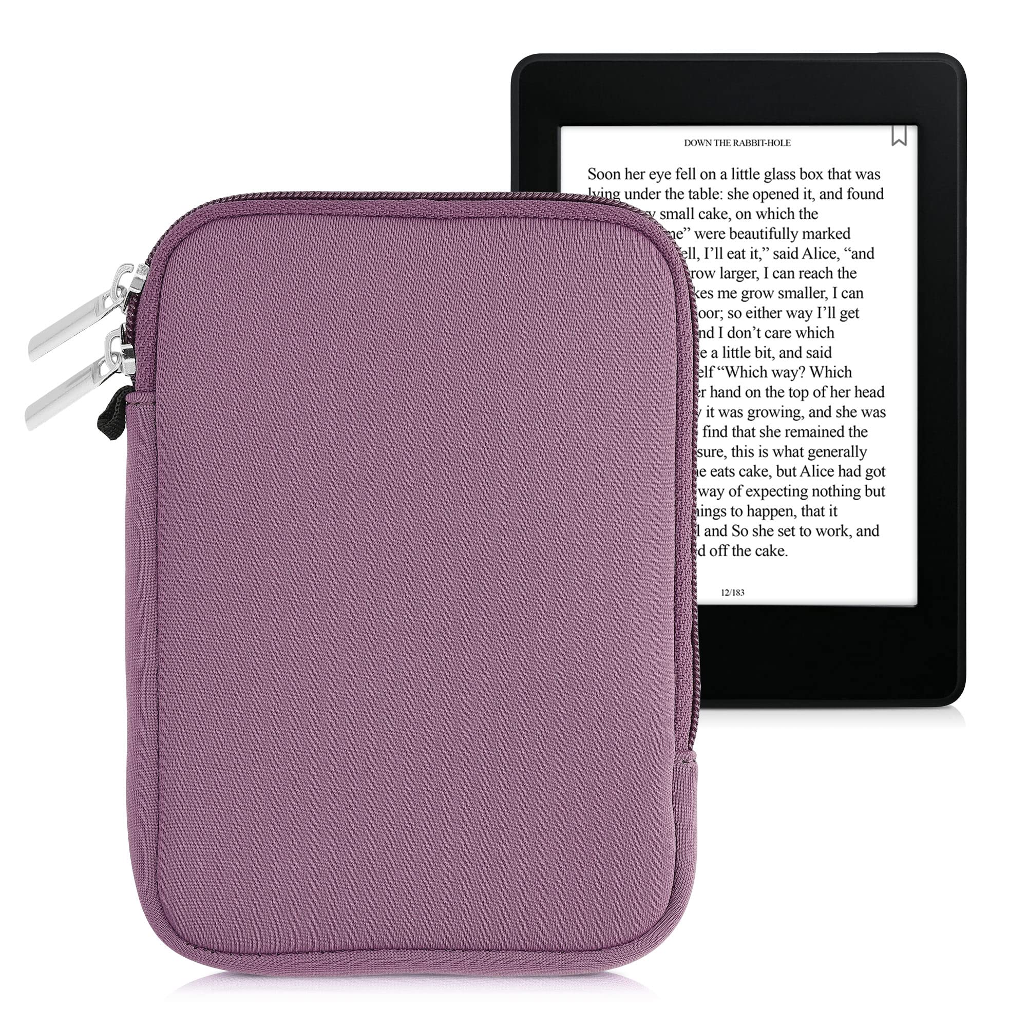 kwmobile Neoprene e-Reader Pouch Size 6" eReader - Universal eBook Sleeve Case with Zipper - Lavender — image 1