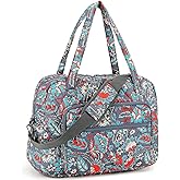 Searock Quilted Travel Duffle Bag, Weekender Overnight Bags for Women Travel, Carry On Duffel Bags for Airplanes Orange