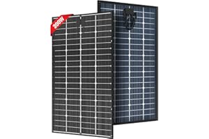 JJN Bifacial 200 Watt Solar Panel, 16BB N-Type 200W 12V 25% High Efficiency 200W Solar Panels, Monocrystalline Solar Module for RV Home Farm Trailer Camper Marine Off-Grid Solar System