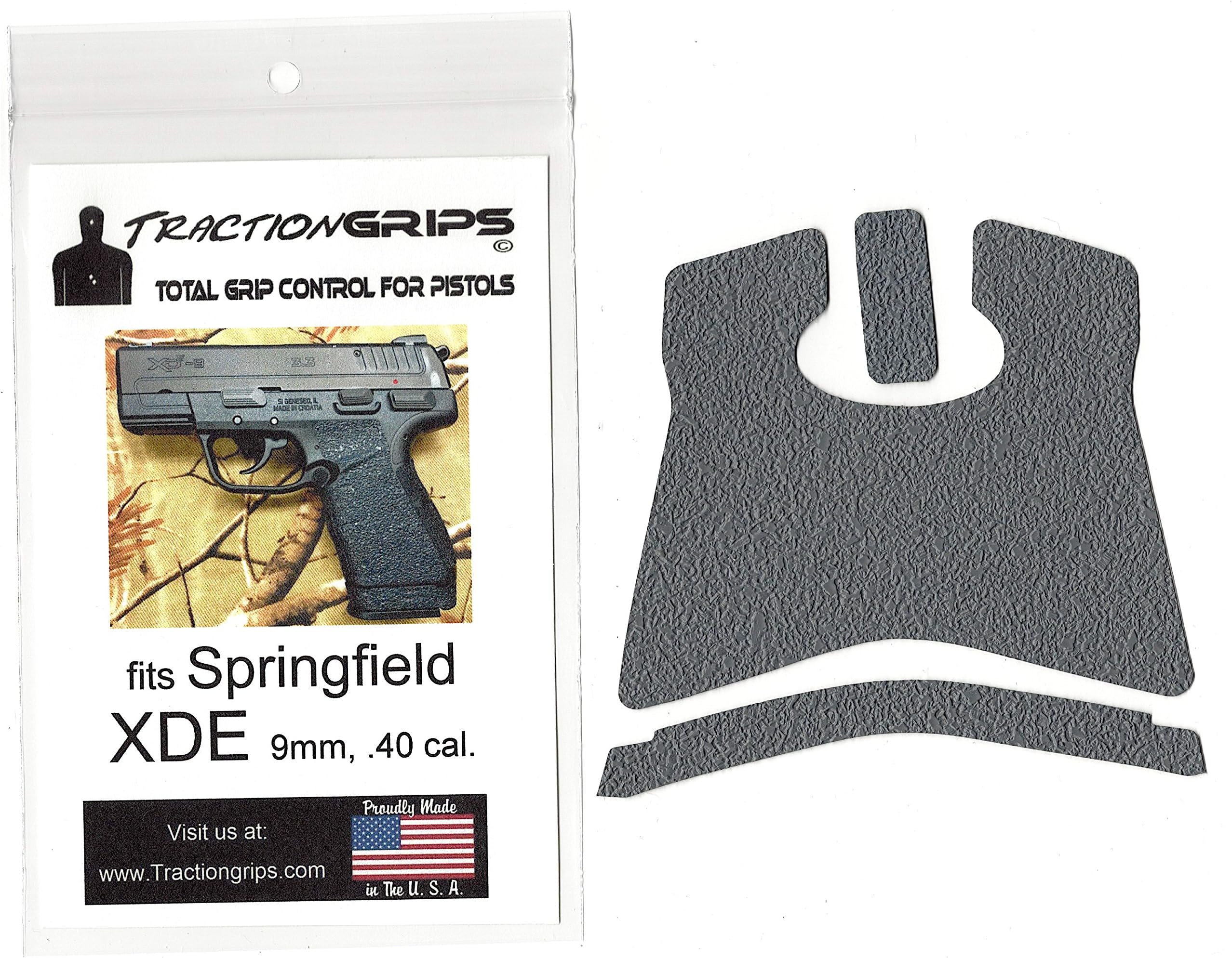 Tractiongrips Rubber Grip Tape Overlay for Springfield XDE 9mm.40 Caliber Pistols