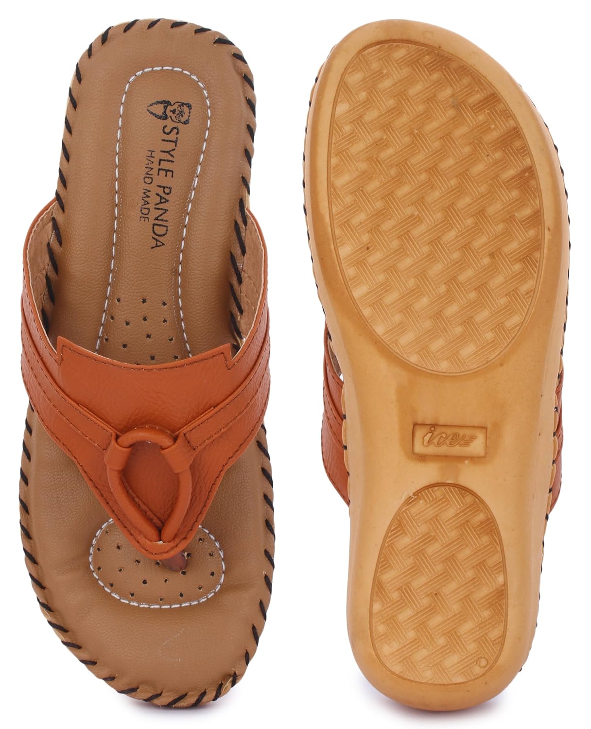 style panda a-123, tan doctor sole comfortable slippers for women