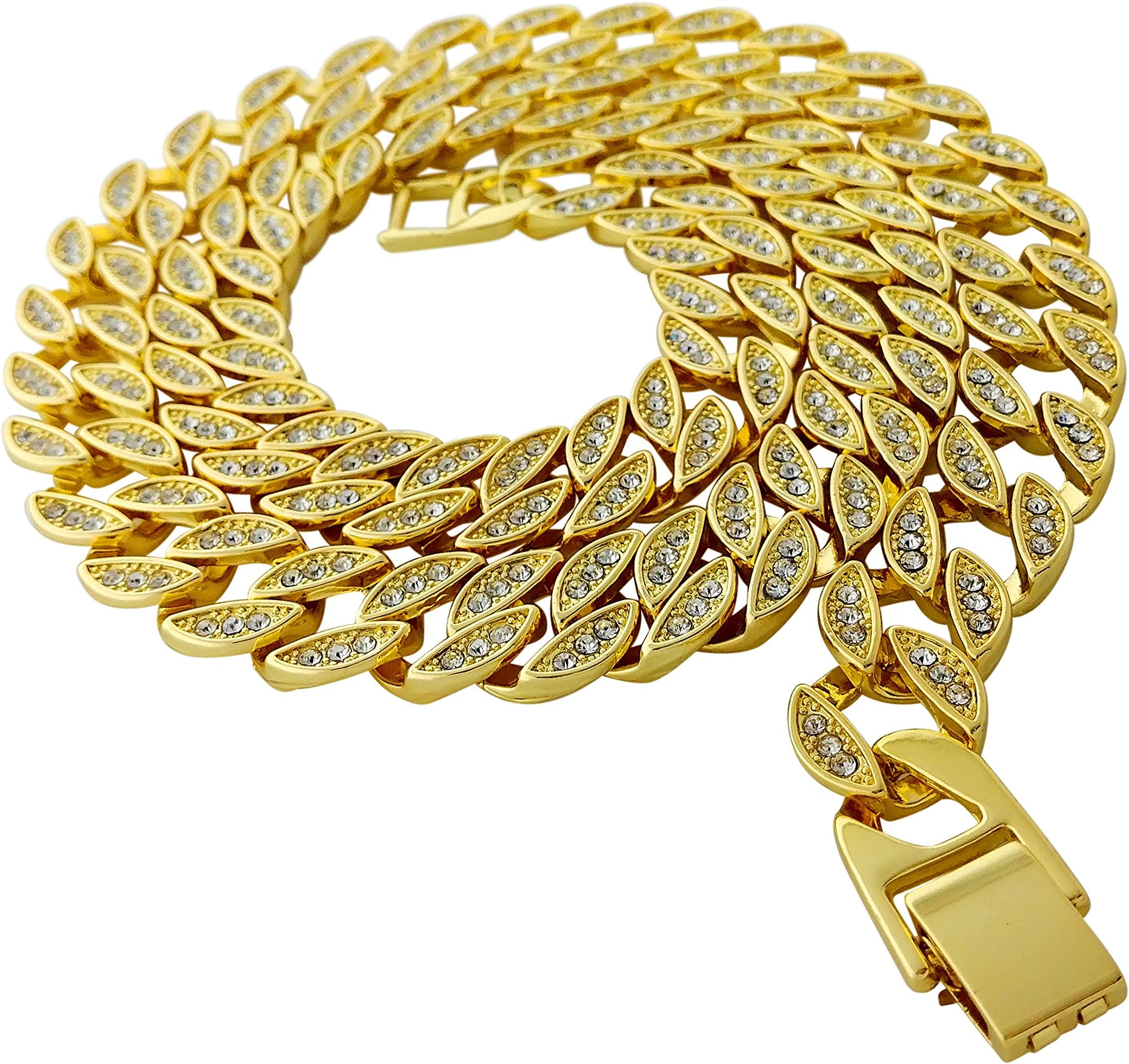 Exo Jewel Iced Out CZ Diamond Miami Cuban 18" Chain Necklace