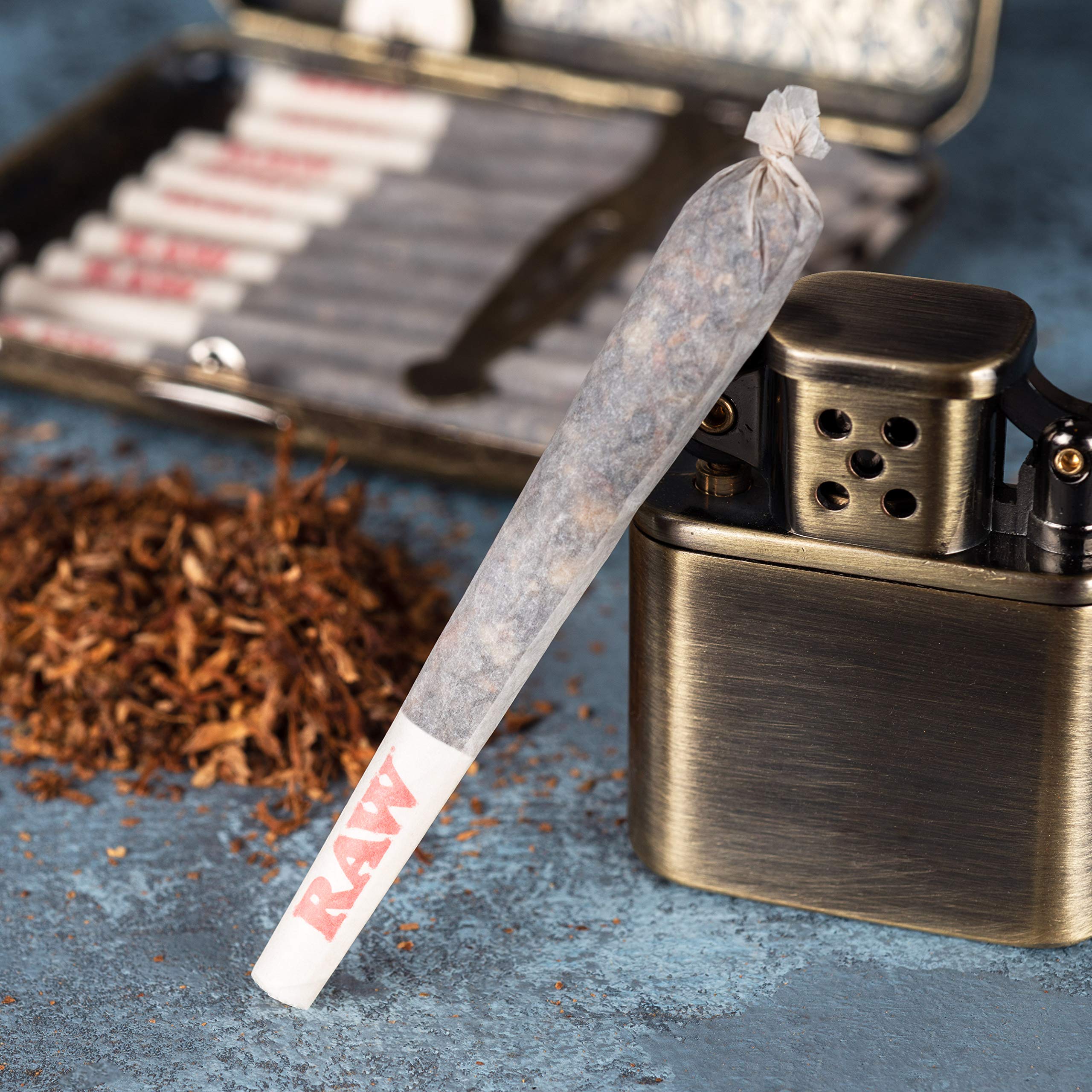 Raw PreRolled Cones Organic 1 1/4 50 Pack Hemp Rolling Papers with