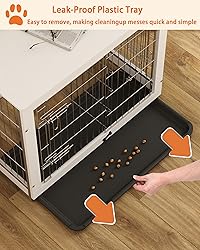 Piskyet Wooden Dog Crate Furniture with Divider