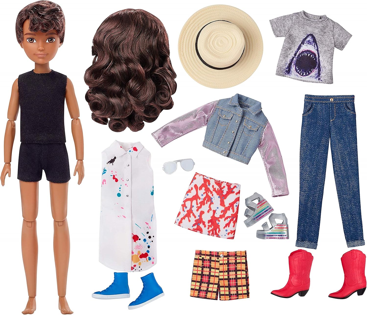 Mattel CREATABLE WORLD GGT68 Deluxe Character Kit Customisable Doll, Creative Play for All Kids 6 Years Old and Up, Brunette Wavy Hair - Image 3
