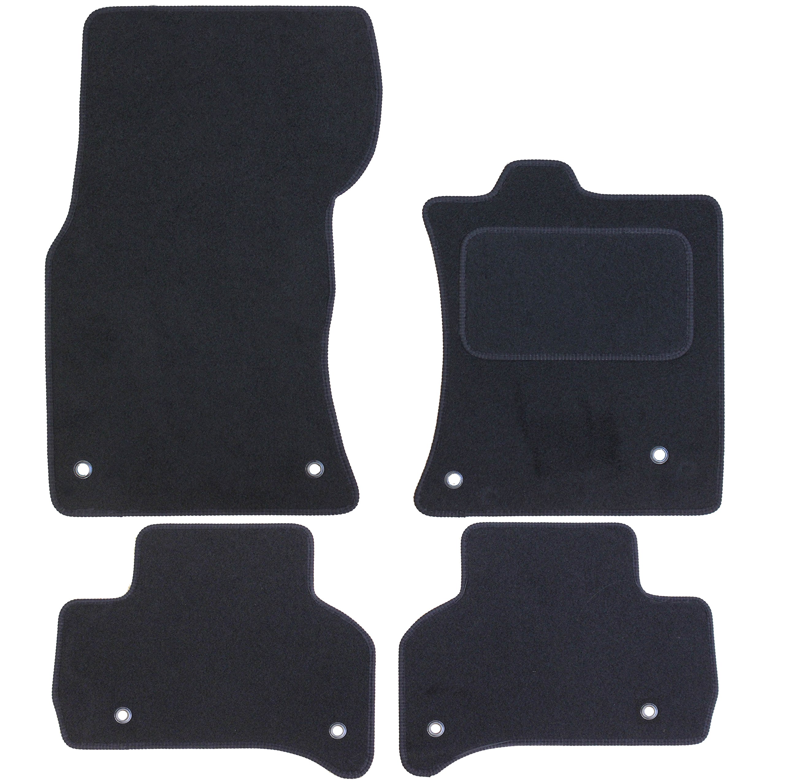 JVL 3571 Fully Tailored Car Mats with 8 Ring Clips - Black, 4 Pieces