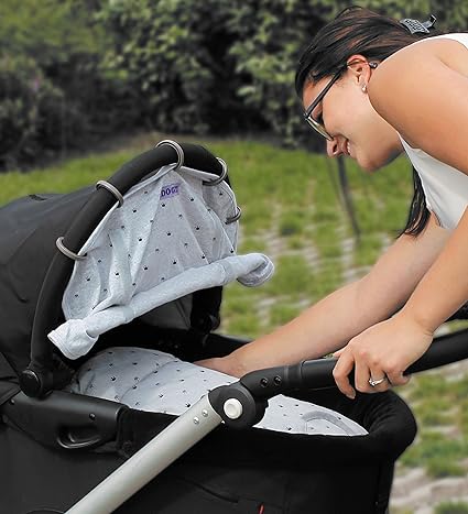Dooky Design Sonnenschutz Sonnenblende für Kinderwagen und Babyschalen Light Grey Crowns
