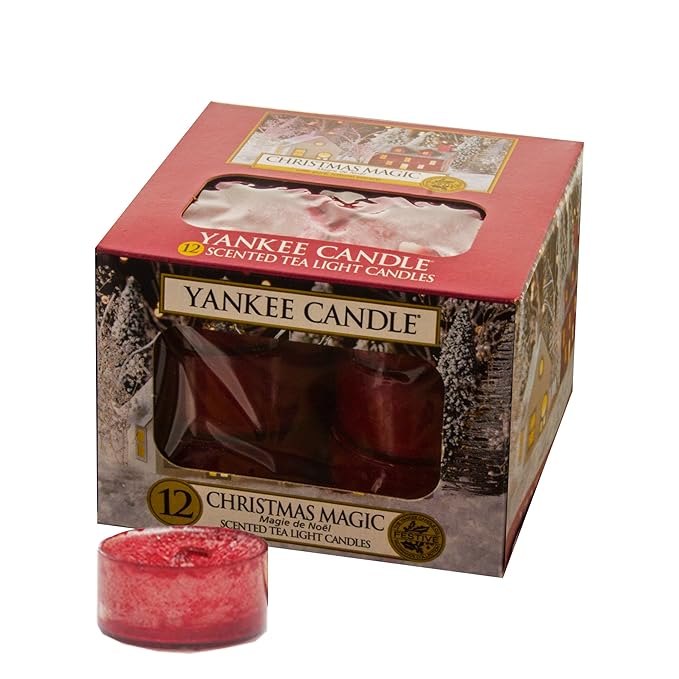 Yankee Candle Pack Of 12 Red 'Christmas Magic' Scented Tea Light