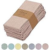 Ruvanti Cloth Napkins Set of 12, 18x18 Reusable Napkins Cloth Washable, Soft & Durable Table Napkin, Poly Cotton Fabric Dinner Napkins for Parties, Christmas, Thanksgiving, Weddings - Rust