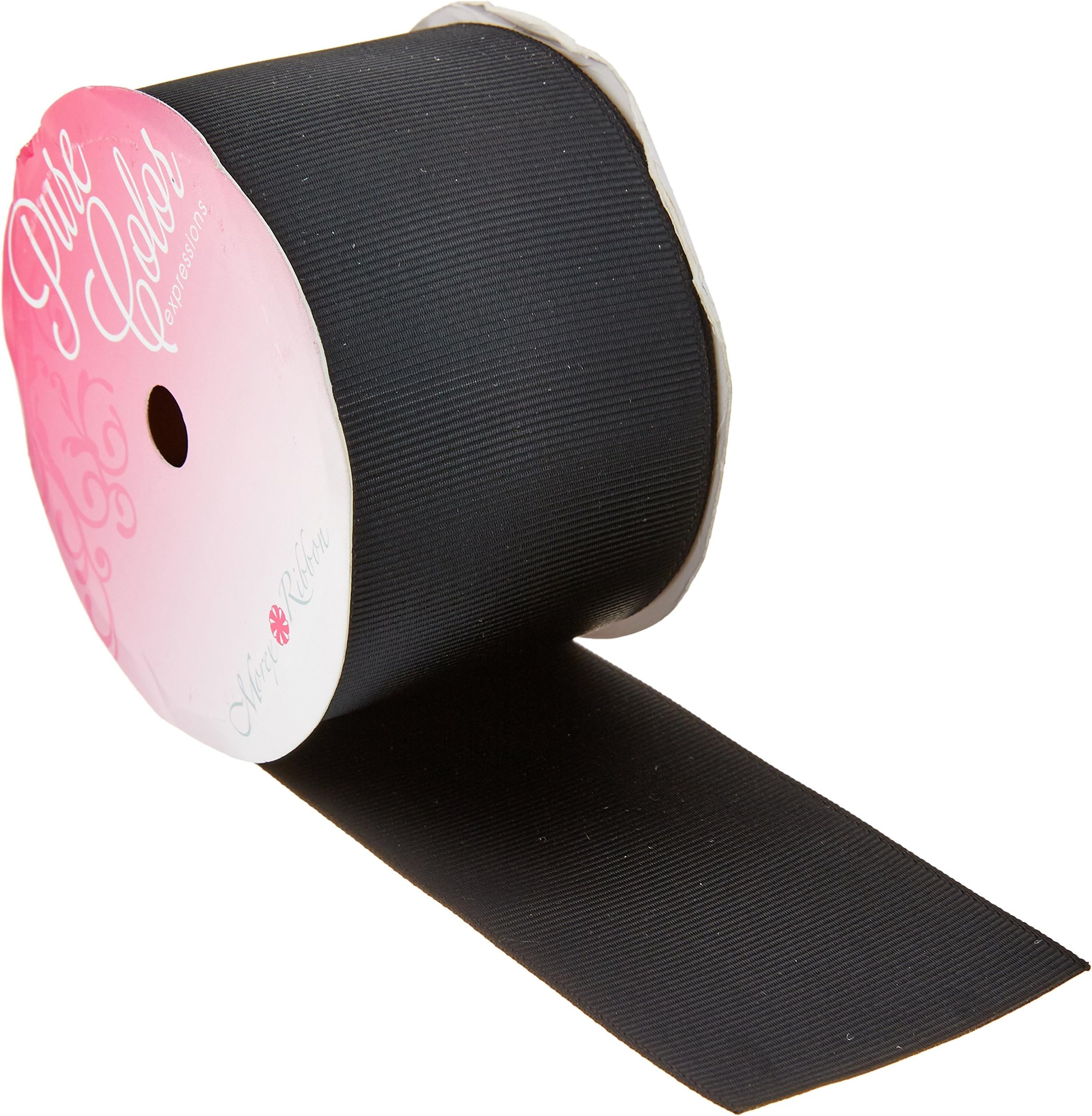 Morex Ribbons Grosgrain 2" 3yd Black Ribbon