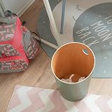 Kazai Bennet Design Paper Bin Green - Real Wood Veneer Waste Basket view 5