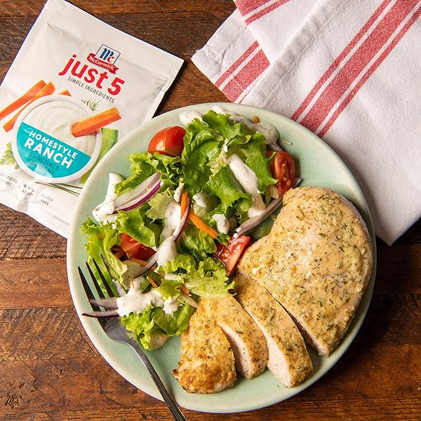 MCCORMICK JUST 5 SIMPLE INGREDIENTS HOMESTYLE RANCH DIP, DRESSING & SEASONING MIX, 1.25 OZ