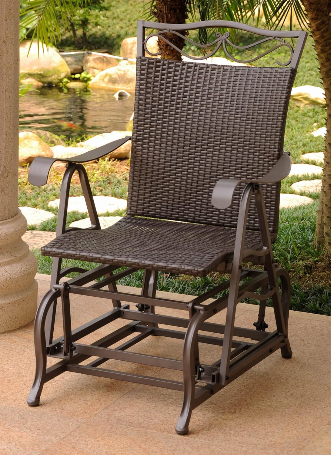 resin wicker outdoor gliders on International Caravan Valencia Wicker Outdoor Glider Chair Amazon Ca Patio Lawn Garden