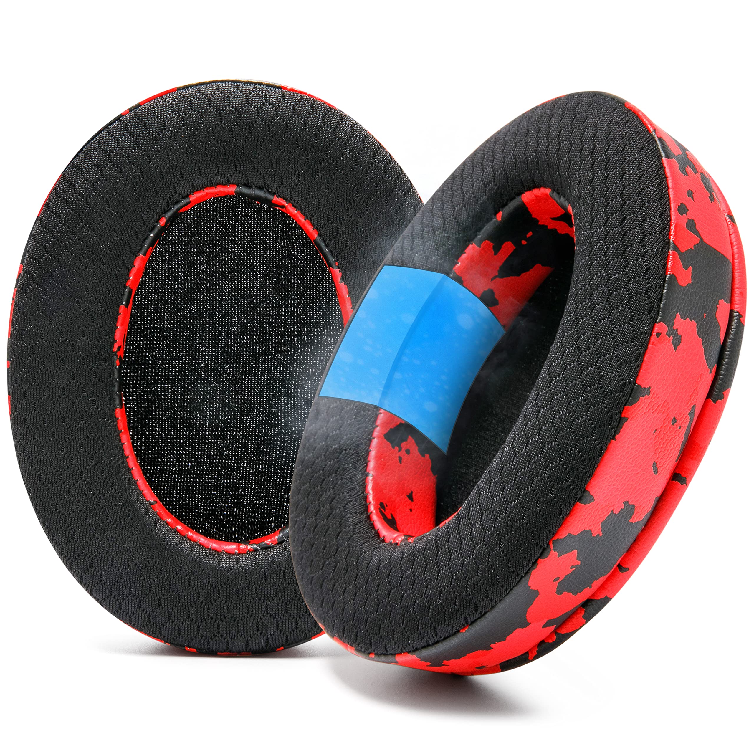 Wicked Cushions WC Freeze - Hybrid Fabric Cooling Gel Replacement Earpads for Arctis Nova Pro, Nova 7, 5, 4, 3, 1 - Red Camo