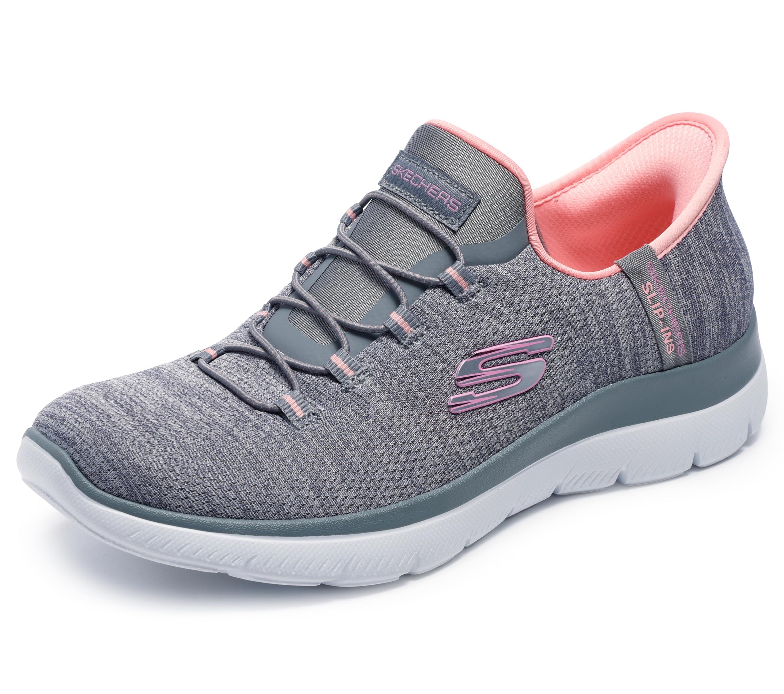 Skechers Sport Women's Women's Hands Free Slip-INS Summits-Everyday Set Sneaker, GYCL=Grey/Coral, 10 Wide Image Skechers Sport Women's Women's Hands Free Slip-INS Summits-Everyday Set Sneaker, GYCL=Grey/Coral, 10 Wide Image