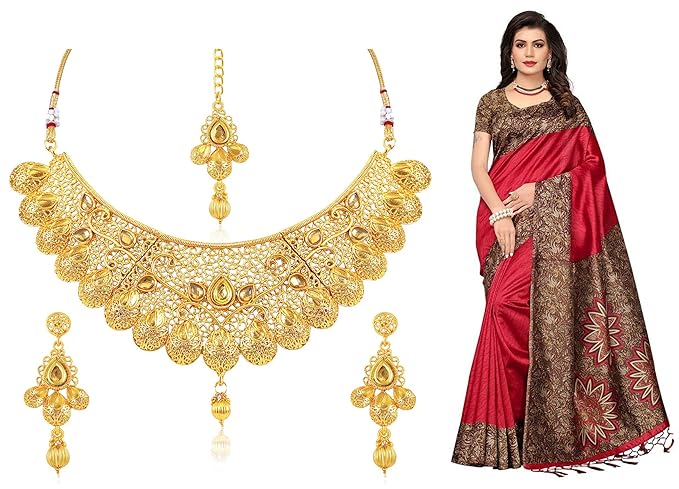 GoSriKi Art Poly Silk Saree with Blouse Piece