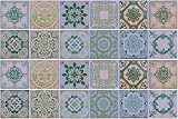 WALPLUS 24x 6in Vintage Green Azulejo Tile Stickers Peel & Stick Backsplash view 5