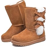 Witwatia Winter Snow Boots for Women Mid Calf Warm Fur Lined Boots Ladies Slip on Fashion Bootie
