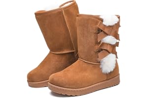 WITWATIA Winter Snow Boots for Women Mid Calf Warm Fur Lined Boots Slip on Fashion Bootie