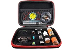 Wolfteeth 8 inch Vapor Case Black Hard Shell Vapor Pouches Supplies Organized Accessories Vape Bag Fits Coils Tank Holder Vaporizer Holster Valentines Day Gifts (Empty Case Only) Red Zipper 1226