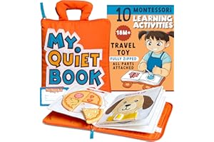TAVVA My Quiet Book - Plane Toys for Toddlers 1-3, Car Toys for Toddlers 1-3 with 10 Montessori Activities, Toddler Girl Toys, Toddler Books, Christmas Toddler Gifts Stocking Stuffers Toddler Toys 1-2