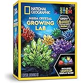 National Geographic Mega Crystal Growing Kit for Kids- Grow 6 Crystals with Light-Up Stand, Science Gifts for Kids 8-12, Crys
