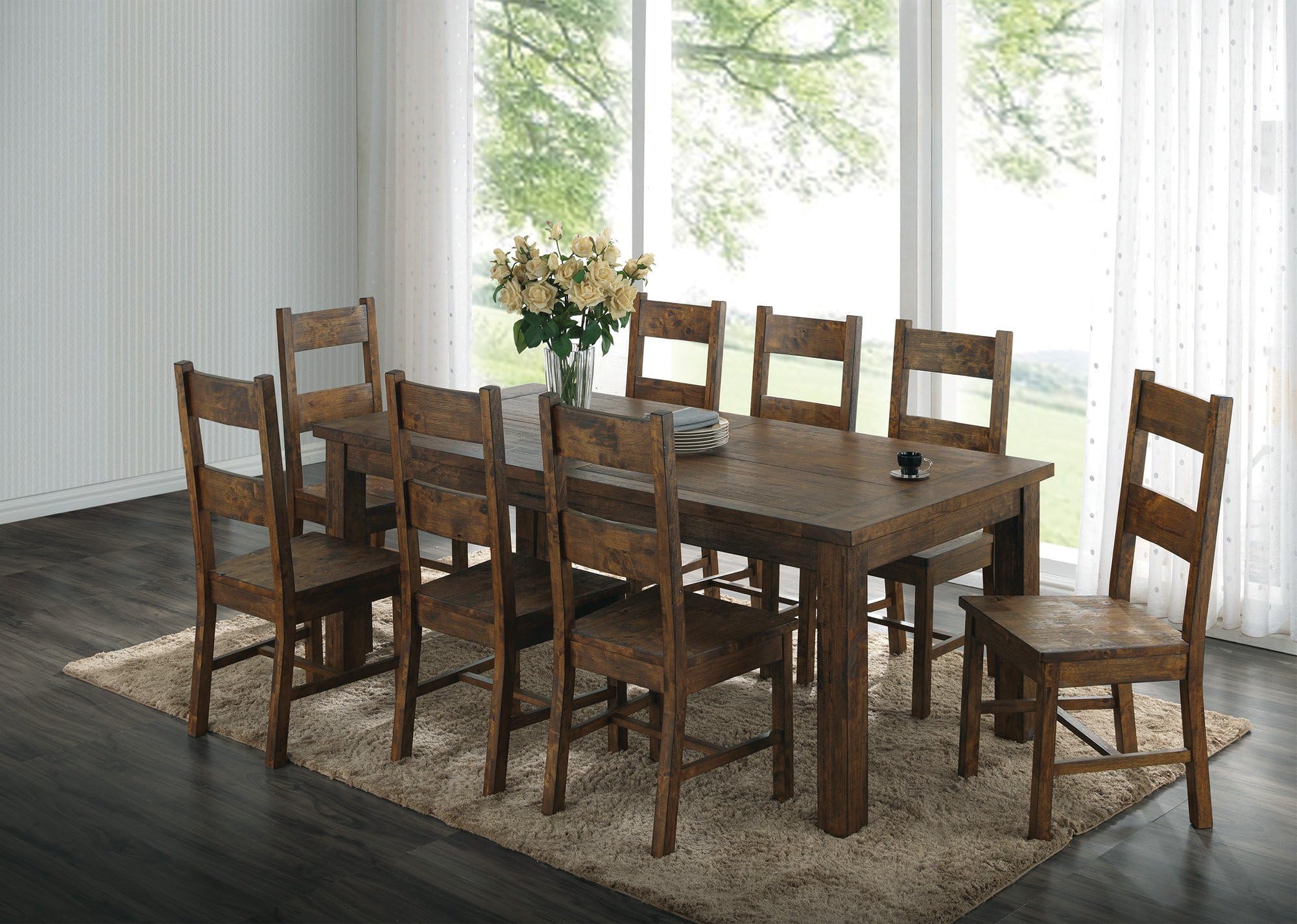 Coaster Dining Table Rustic Golden Brown 107041
