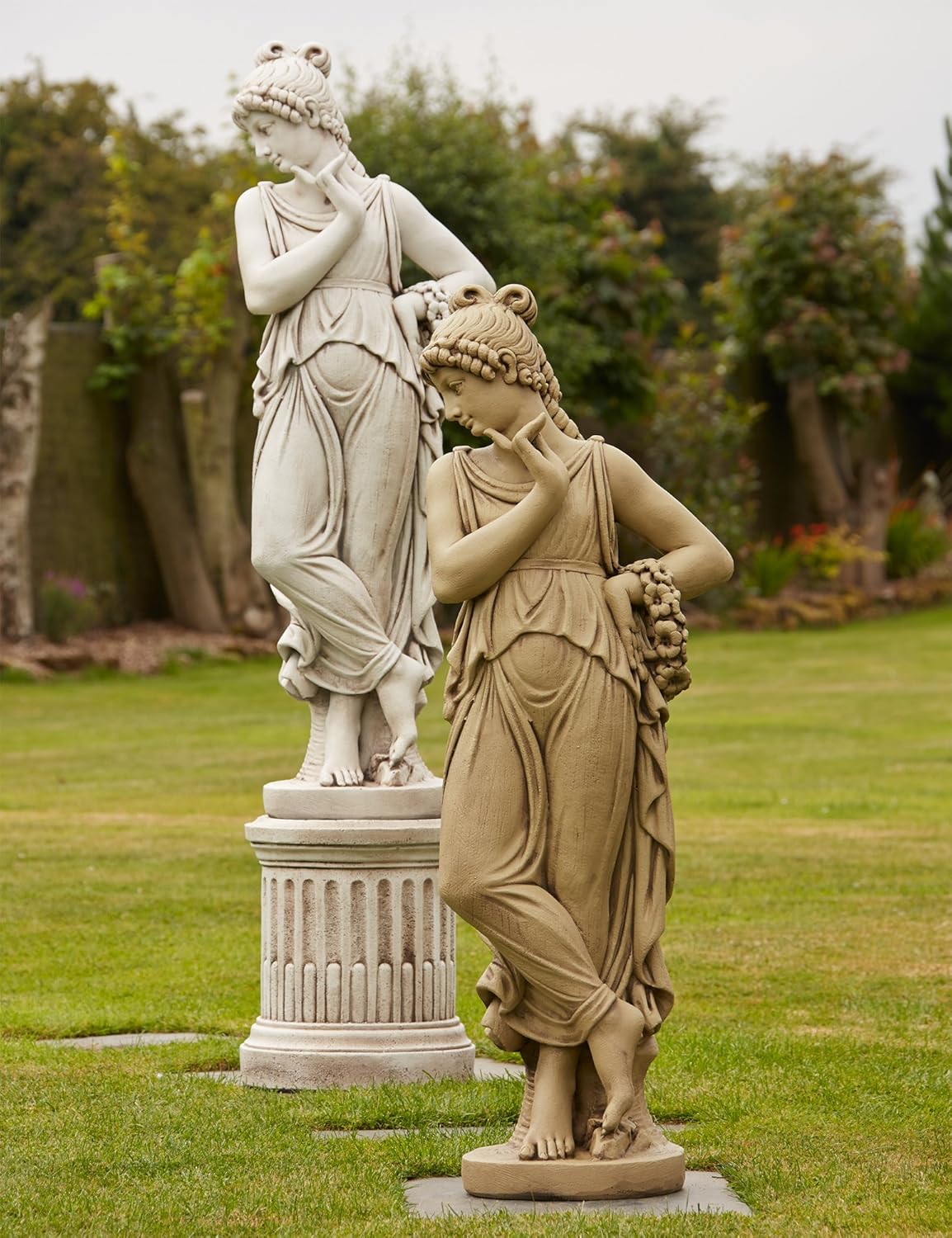 Large Garden Statues Nude Elise Stone Sculpture & Pedestal Amazon.co