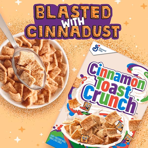 CINNAMON TOAST CRUNCH BREAKFAST CEREAL, CRISPY CINNAMON CEREAL, VALUE BAG, 32 OZ