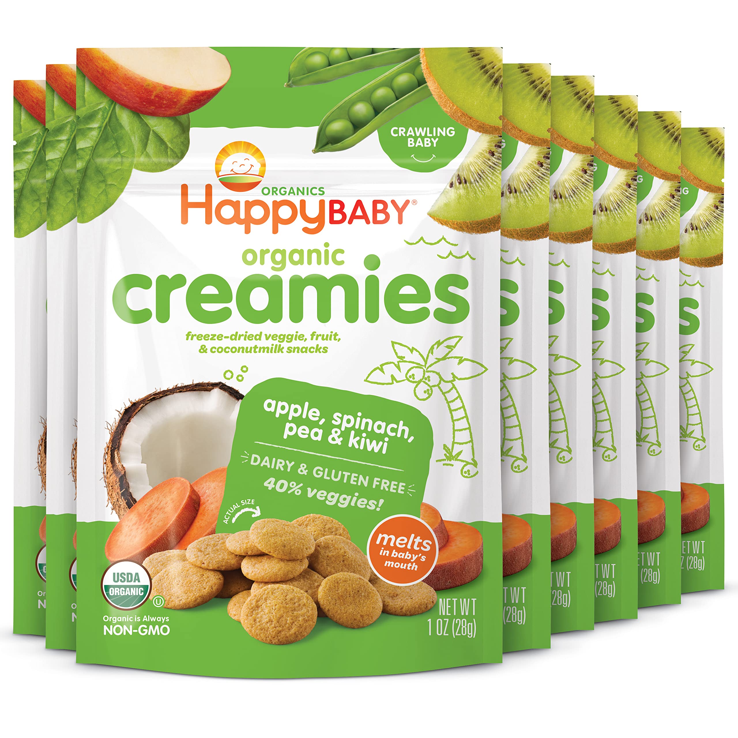 Happy Baby Organics Creamies Freeze-Dried Veggie Fruit Snacks