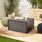 Keter Allibert Arica rattan effect Coffee Table with storage Brown view 2
