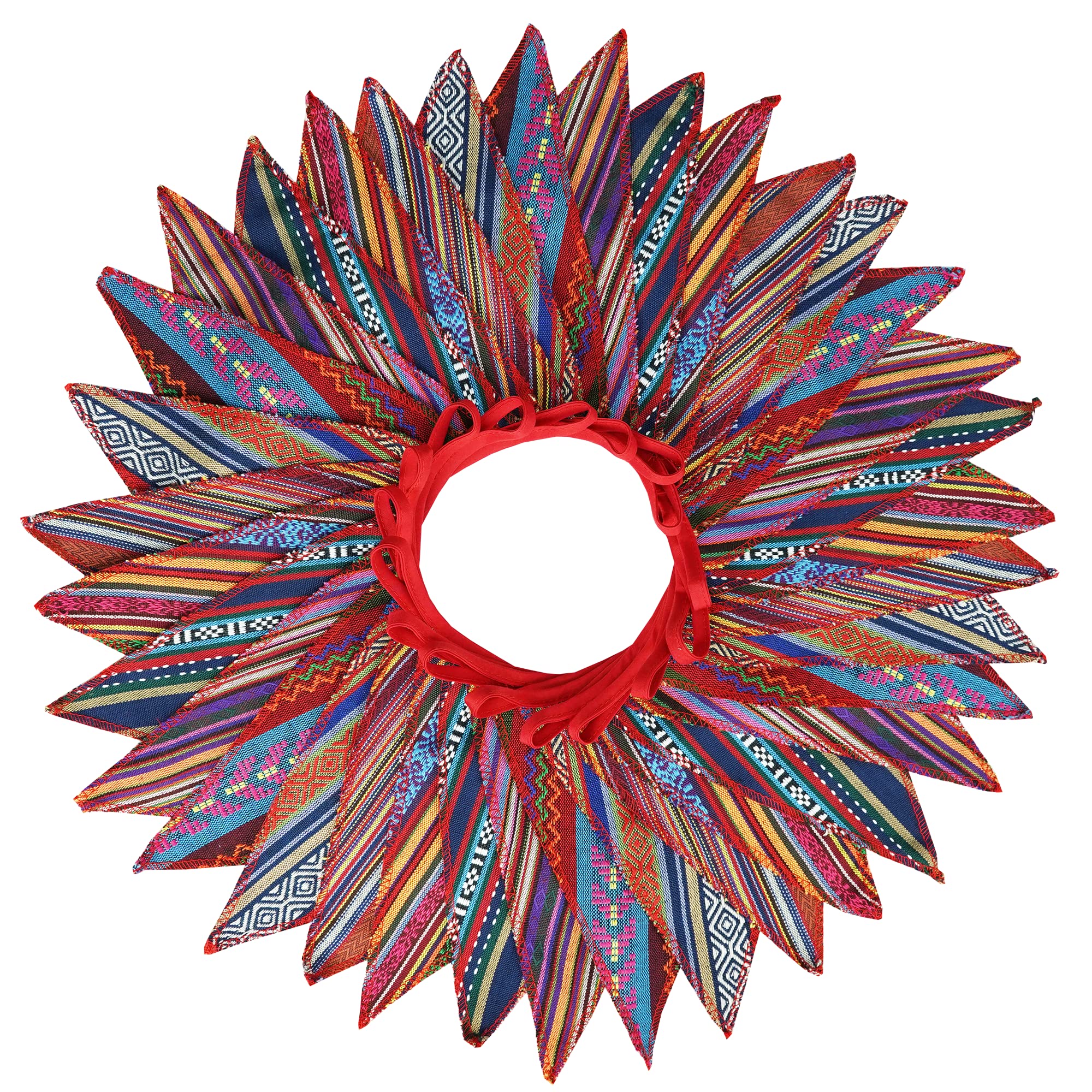 G2PLUS Boho Fabric Bunting Banner - 10M Bohemian Outdoor Garland - Summer Cotton Bunting with 36PCS Double Side Pannants for Decorating Children's room, Camping Trips