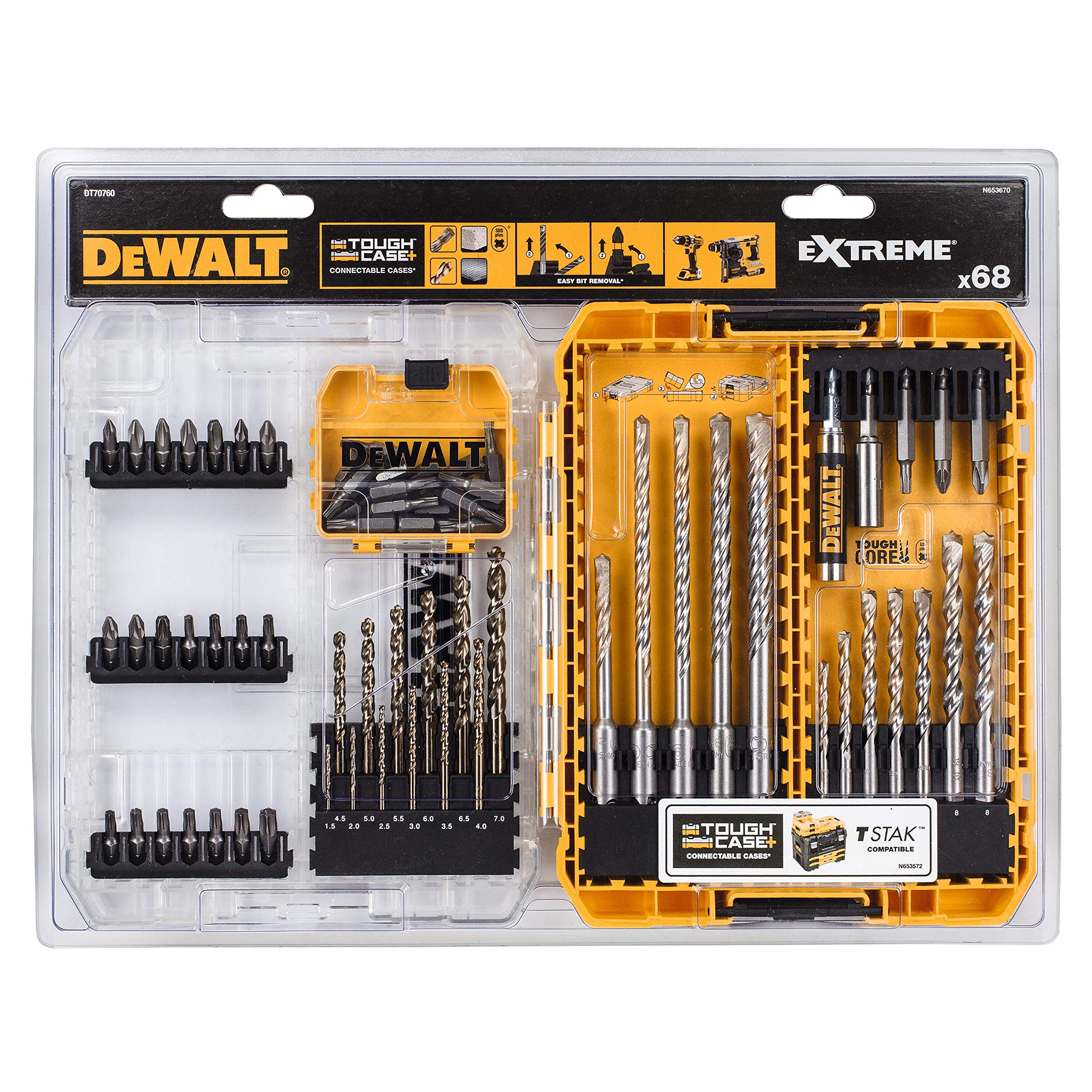 DT70760 Mixed Drill & Bit Set, 68 Piece
