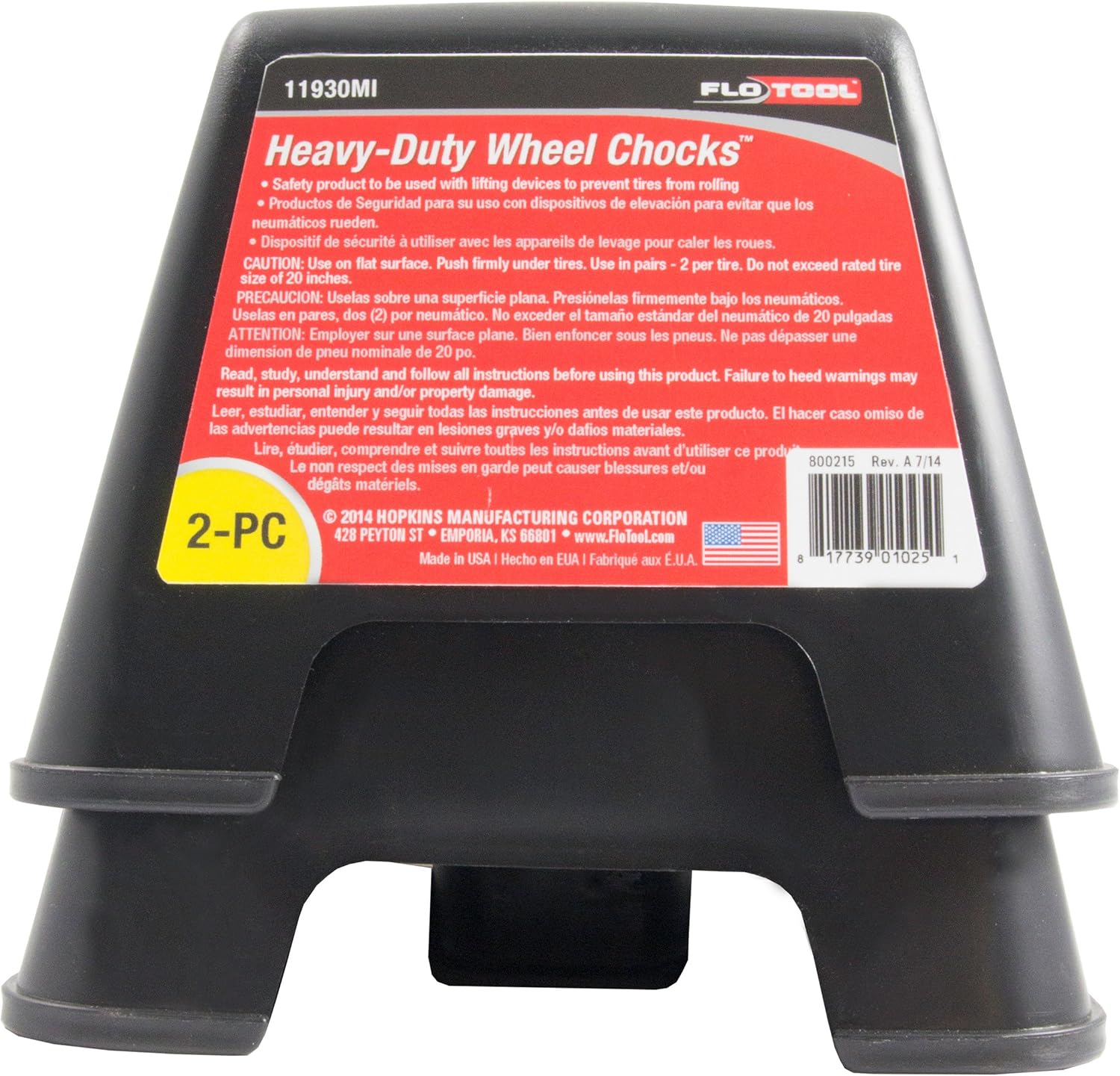 Hopkins FloTool 11930MI Heavy Duty Wheel Chock, (Pack of 2): Automotive