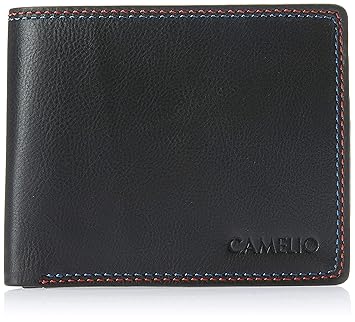 Camelio Black Mens Leather RFID Blocking Wallet