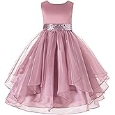 ekidsbridal Asymmetric Ruffled Organza Sequin Flower Girl Dress Toddler Girl Dresses
