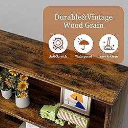 Vongrasig 6-Tier Open Bookcase and Bookshelf, Floor