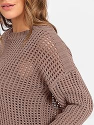 ANRABESS Womens 2 Piece Outfits Crochet Sheer Knit