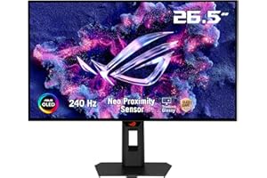 ASUS ROG Strix 27” OLED Gaming Monitor (XG27AQDMGR) - 27-inch (26.5-inch viewable) 1440p TrueBlack Glossy, 240 Hz, Neo Proximity Sensor, OLED Care Pro, ELMB, DisplayWidget Center