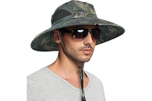 EINSKEY Unisex Sun Hat, Waterproof Wide Brim Bucket Hat Packable Boonie Hat for Fishing Hiking Gardening Safari Beach