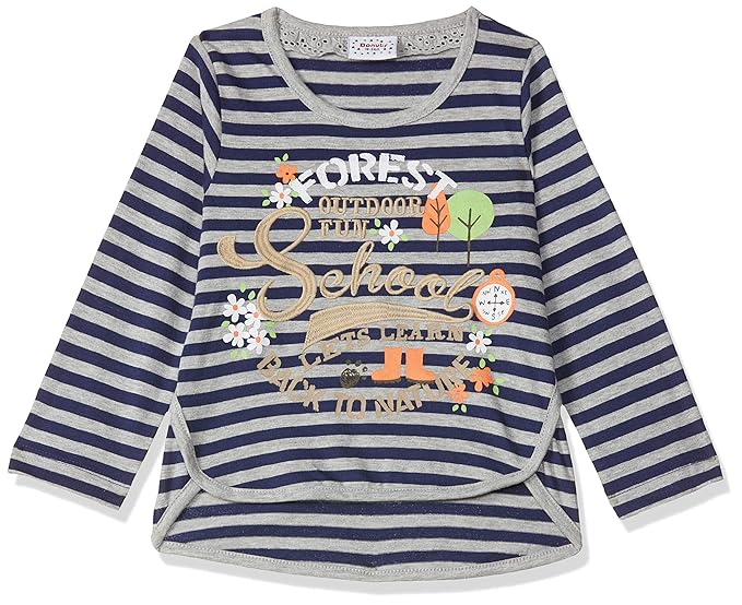 Plain Donuts Baby Girls Striped Regular Fit T-Shirt