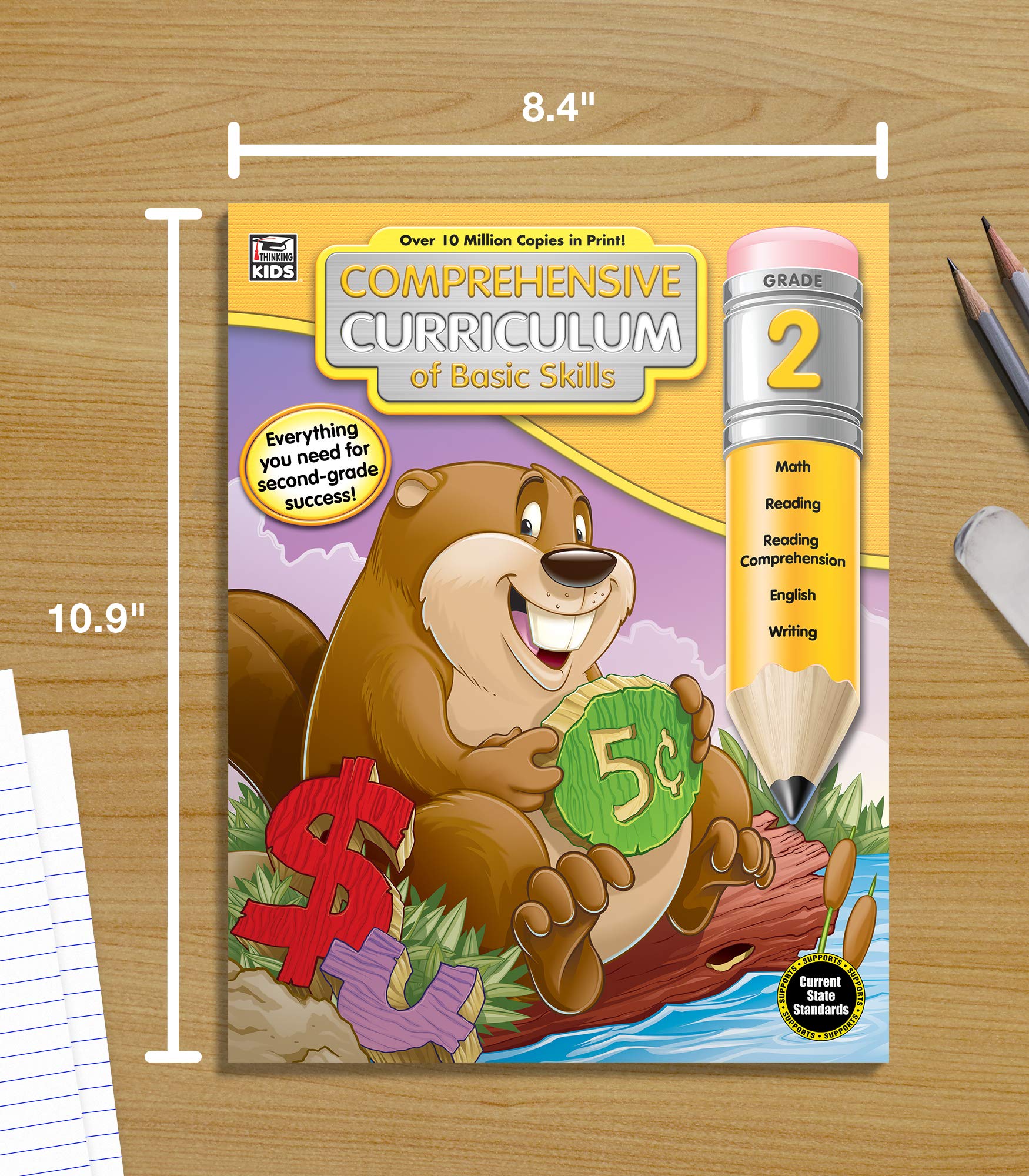 Carson Dellosa Comprehensive Curriculum of Basic Skills Second Grade Workbook, Reading Comprehension, Language Arts, Spelling, Grammar, Math, and Writing Practice, Classroom or Homeschool Curriculum