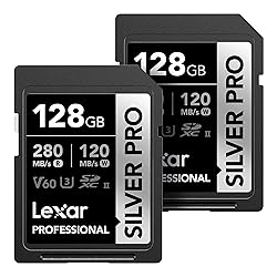 Lexar 128GB (2-PK) Professional SILVER PRO SD