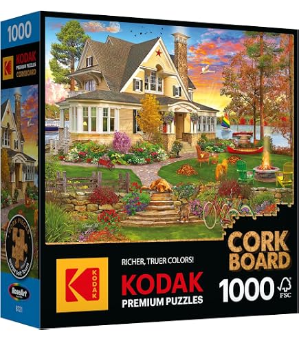 RoseArt - Kodak Premium Puzzle In Sughero 1000 Pezzi - Manhattan Balcone Tramonto - 68,6 X 50,8 Cm - Regalo Adulti